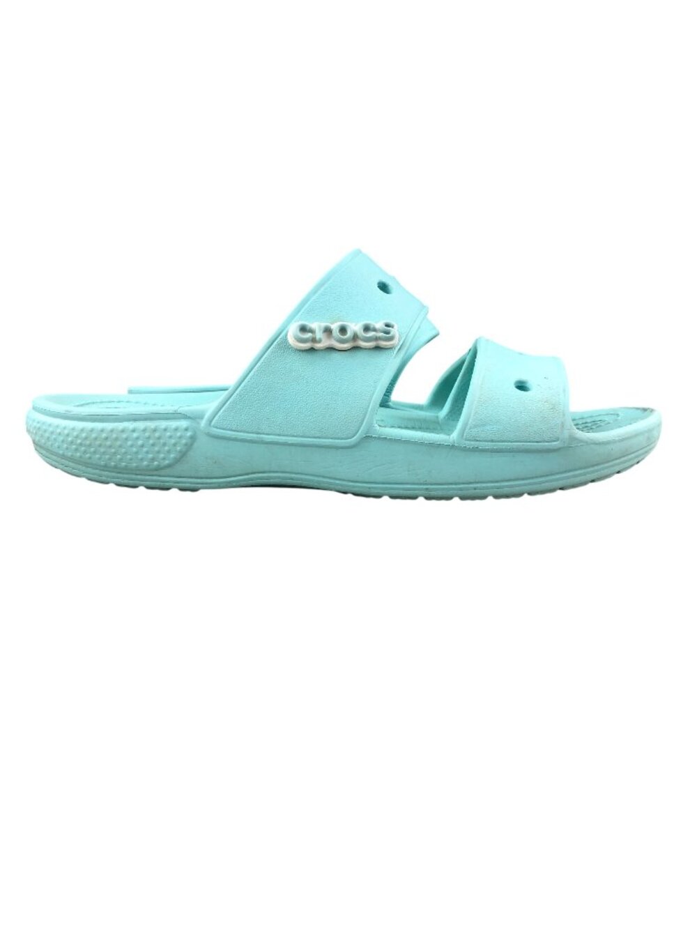 Crocs Unisex 7M 9W Classic Two-Strap Pure Water Blue Open Toe Slides Sandals